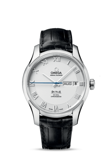 Omega De Ville Co-Axial Annual Calendar Stainless Steel / Silver / Alligator